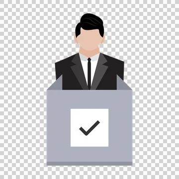 Man voter with right mark at polling station ep07 Stock Illustration