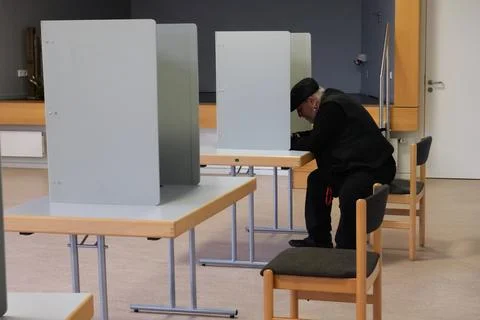 A man votes in Germany Stock Photos