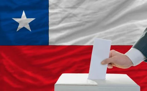 Man voting on elections in chile Stock Photos
