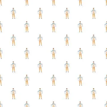 Man voting pattern holding blank ballot box Stock Illustration