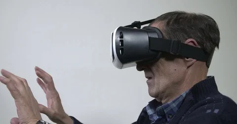 Man with VR Glasses Stock Footage 84328827