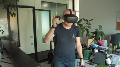 Man in VR glasses Stock Footage 125986855