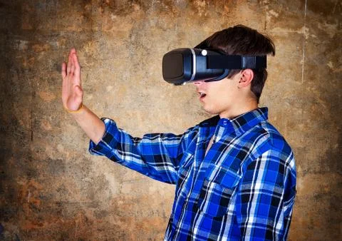 Man in VR Glasses Stock Photos