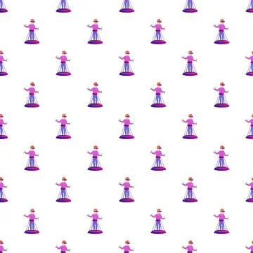 Man in vr headset experiencing virtual reality seamless pattern Stock Illustration