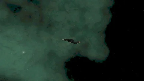 Man with vr headset falling | CGI | colorful background Video stock 110919413