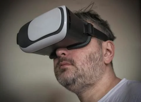 Man with a VR Headset Stock Photos
