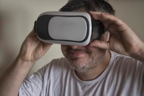 Man with a VR Headset Stock Photos