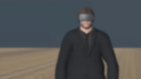 Man in a VR headset walking in and out of focus. Video stock 110919399