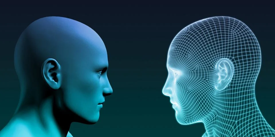 Man vs Machine Stock Illustration