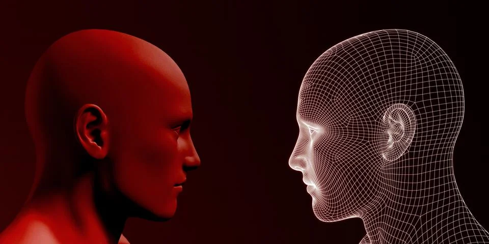 Man vs Machine Stock Illustration