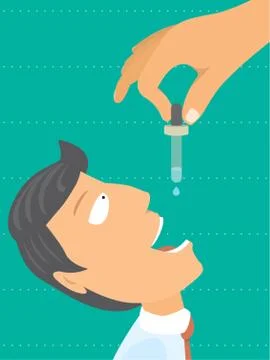 Man waiting for a drop Stock Illustration