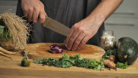 The man is waiting for a recipe for dinner, looking for a solution to the dish. Stock Footage 141777582