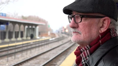 Man waiting for train Stock Footage 48706323