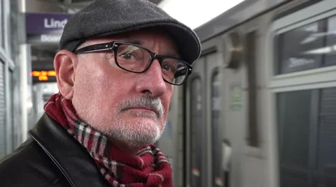 Man waiting for a train Stock Footage 48712307