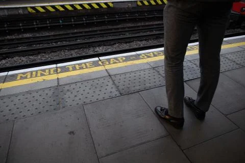 Man waiting for the train Stock Photos