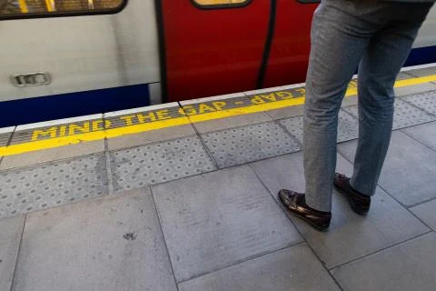 Man waiting for the train Stock Photos