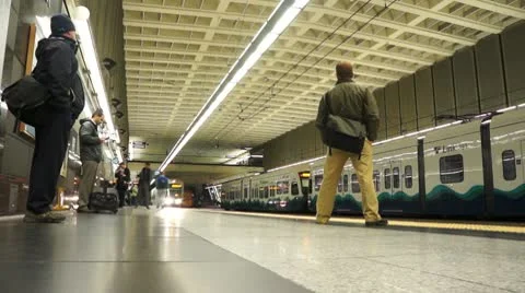 Man waits for bus Stock Footage 10803229