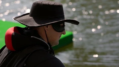 A man on a wakeboard Stock Footage 107537586