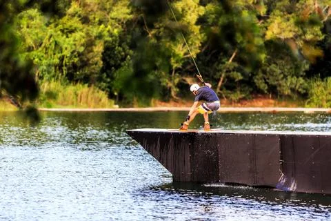Man Wakeboarding Stock Photos