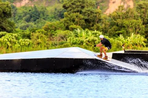 Man Wakeboarding Stock Photos