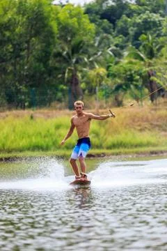 Man Wakeboarding Stock Photos