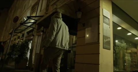 Man waking down on the street Stock Footage 221846685