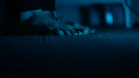 Man Waking Up Early, Getting Out Of Bed Whilst Dark Stock Footage 267618736
