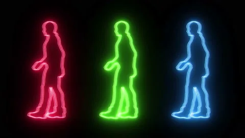 Man waking RGB Stock Footage 212437891