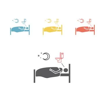 A man waking up to urinate middle of night Stock Illustration