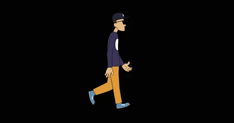 Man walk cycle. Video stock 128584212