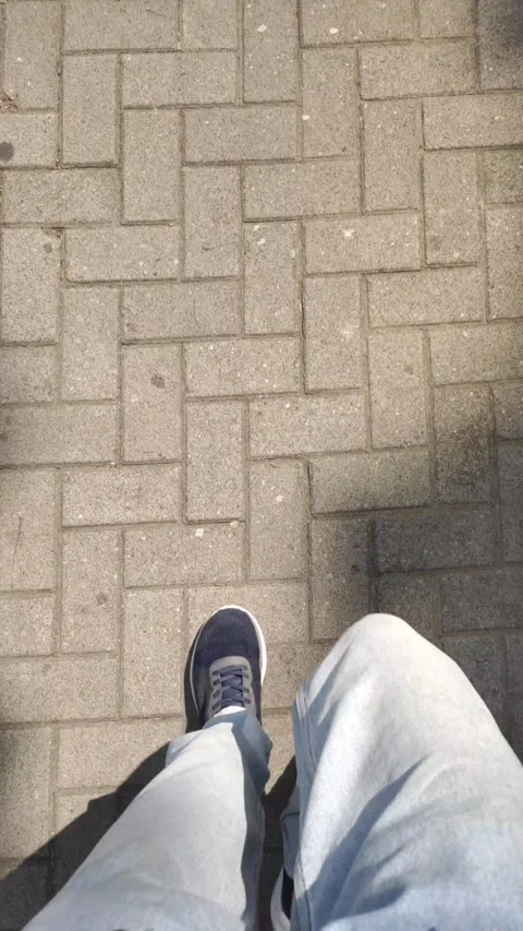 A Man Walk Down The Pavement Stock-Footage 341994885
