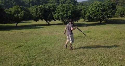 A man walk out with his camera in Chiang Mai Thailand Stock Footage 100749105