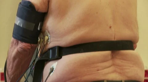 Man walk on a treadmill Stock Footage 10921393