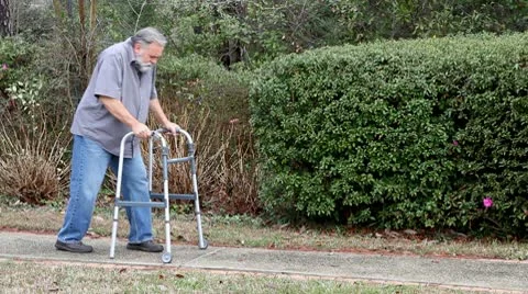 Man With Walker Stock Footage 10771777