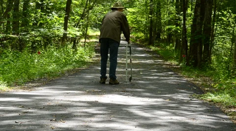 Man with Walker Stock Footage 50923387
