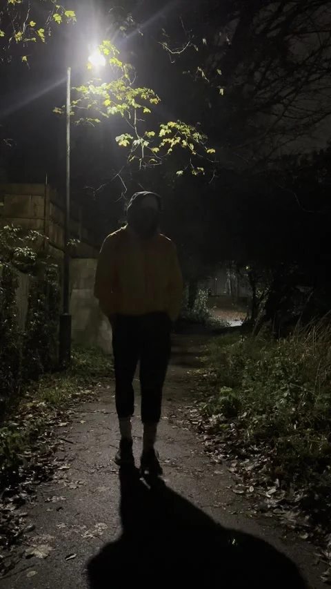 Man walking alone night 04.mp4 Stock Footage 326588480