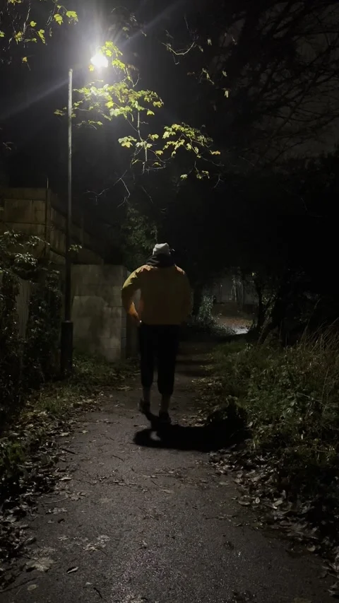 Man walking alone night 05.mp4 Stock Footage 326588057