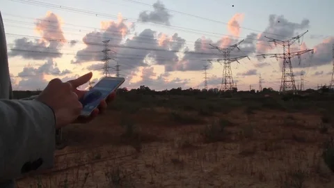 Man Walking Alone outside Texting On His Cellphone Stock Footage 75830205