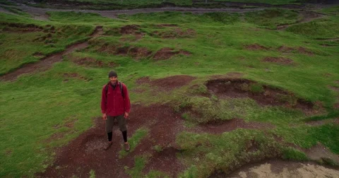 Man walking along the Cliffs of Moher Video stock 58647848