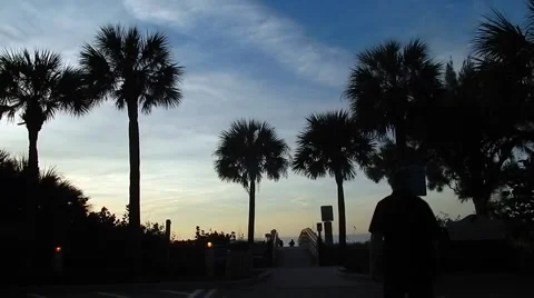 Man walking to the beach at dusk Vídeos de archivo 45463797
