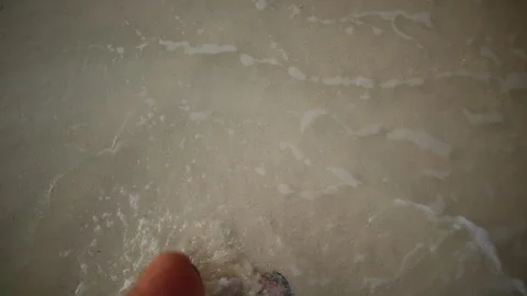 Man walking on the beach in the Maldives first-person view Stock Footage 240331645