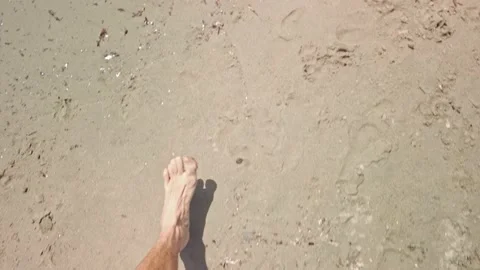 Man Walking at the Beach POV Stock Footage 139971726