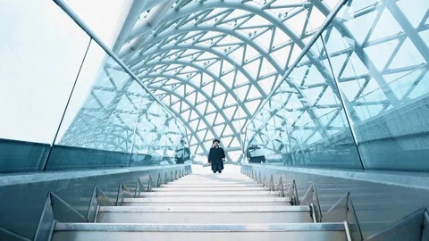 Man walking on the bridge Video stock 98830566