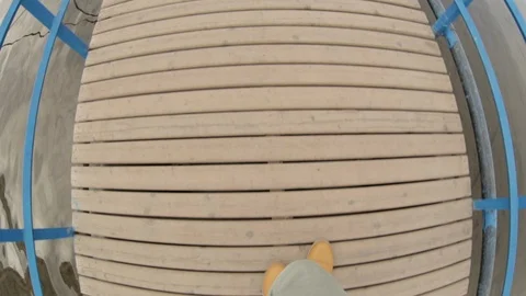 Man walking on the bridge Stock Footage 113823813