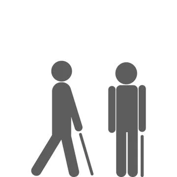 Man walking with cane. Stock Illustration