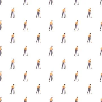 Man walking with cane seamless pattern background Illustrazione stock