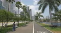 Man walking in Cinta Costera park in the afternoon in Panama City 4k or 4k+ Resolution