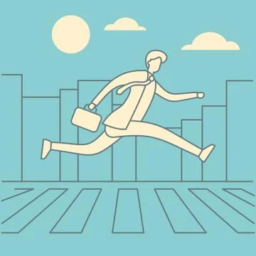 Man walking crosswalk Stock-Illustration