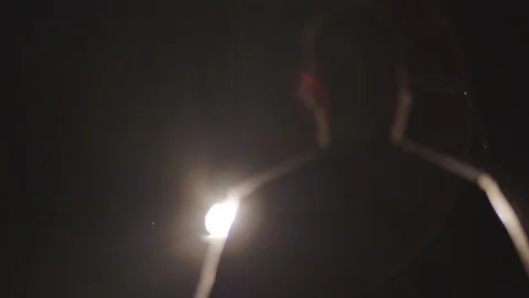 Man walking on a dark forest Video stock 127478270