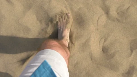 Man walking on the desert in slow motion 180fps Stock Footage 109417979